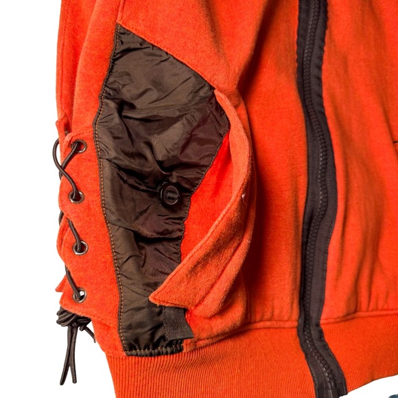 Sean John Hooded Sherpa Lined Vest Orange Brown Men’s L Streetwear Fleece Zip - Picture 7 of 9